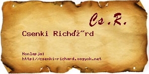 Csenki Richárd névjegykártya