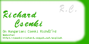 richard csenki business card